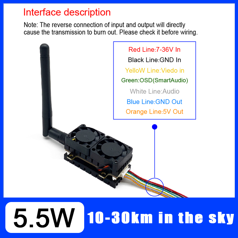 Long Range 5.8GHz 5.5W Video T - Fpv Drone Vtx ulasan dan harga